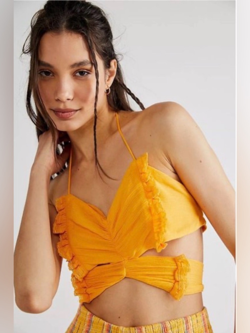 Free people endless summer fly away halter cropped top